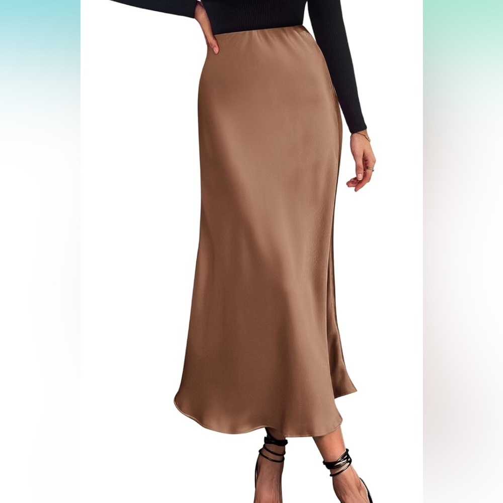 Satin Midi Skirt Size Small